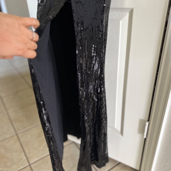 Lulus Black Sequin Rosette Halter - Picture 10 of 13